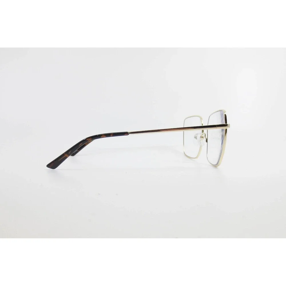 The Book Club Gold Oversized Square Eyeglasses Frames 55-18-140 Tortoise Tips